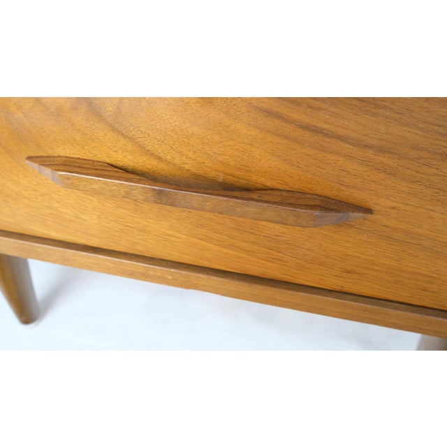 Light Walnut Double Door Compartment One Drawer Cone Tapered Legs End Tables For Sale - Image 16 of 18