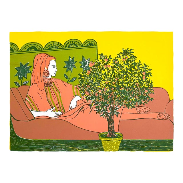 Vintage 1960's Mid Century Modern " Reclining Woman " Lmtd Edtn Signed Original Fine Art Silkscreen Print For Sale