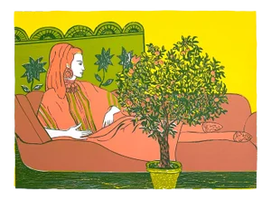 Vintage 1960's Mid Century Modern " Reclining Woman " Lmtd Edtn Signed Original Fine Art Silkscreen Print