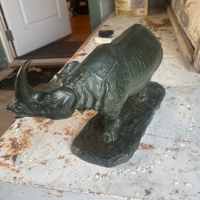 1920s Bronze Sculpture of Rhinoceros by r.h. Rockwell For Sale - Image 11 of 12