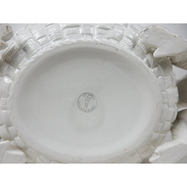 Ceramic San Marco of Italy White Ceramic Monkey Fruit Bowl For Sale - Image 7 of 7