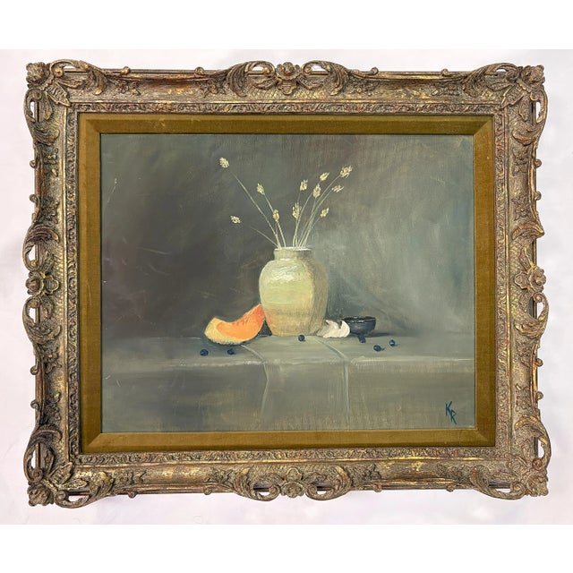 Signed original painting on canvas by American artist Karen Reinhart (1938-2023). Karen was a beloved art teacher, and...