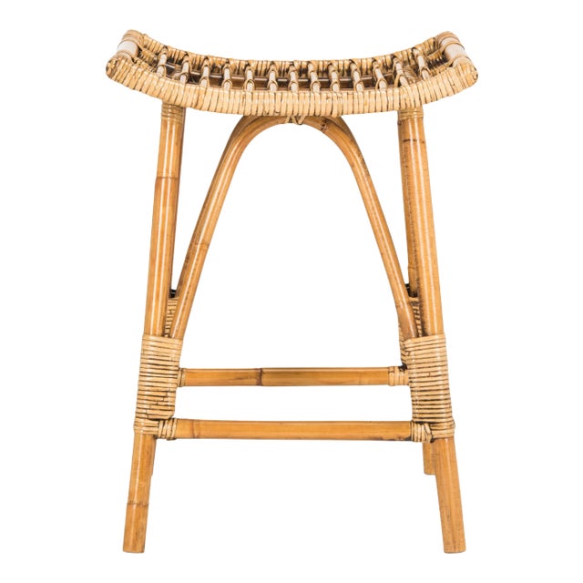 Rattan Counter Stool - Honey Brown For Sale