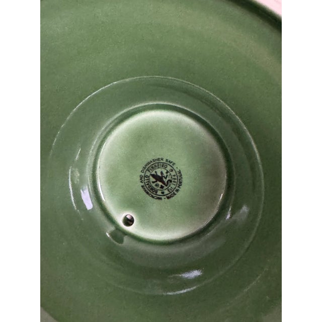 Bordallo Pinheiro Made in Portugal Vintage Bordallo Pinheiro Leaf Service Basket Weave Cake Plate For Sale - Image 4 of 11