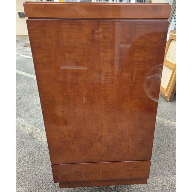1980s Designer Custom Made Mahogany Glass Top Credenza For Sale In Boston - Image 6 of 10