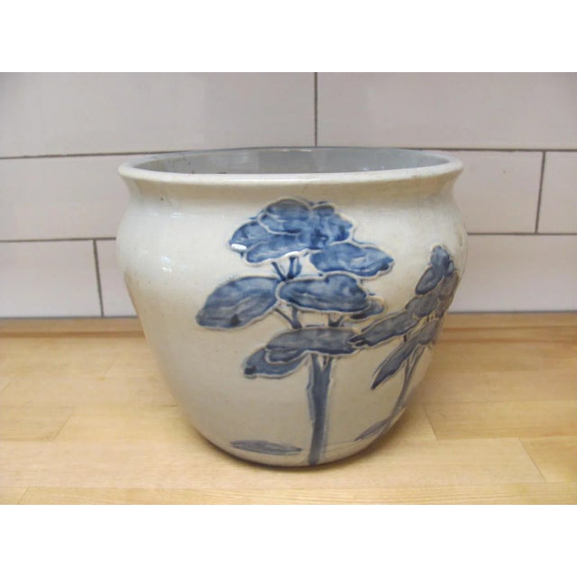 Very nice jardiniere by WELLER Pottery from the JAP BIRDIMAL line. the design Is by Frederick H. Rhead. Very good...