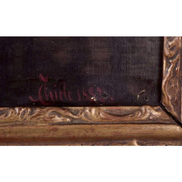 Late 19th Century Carl Thiele, Forest Scene with a Lake, 1882, Oil on Canvas, Framed For Sale - Image 5 of 10