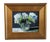 French Country Blue & White Bouquet of Flowers Oil Painting Including the Antiqued Gold Wood Frame For Sale - Image 3 of 7