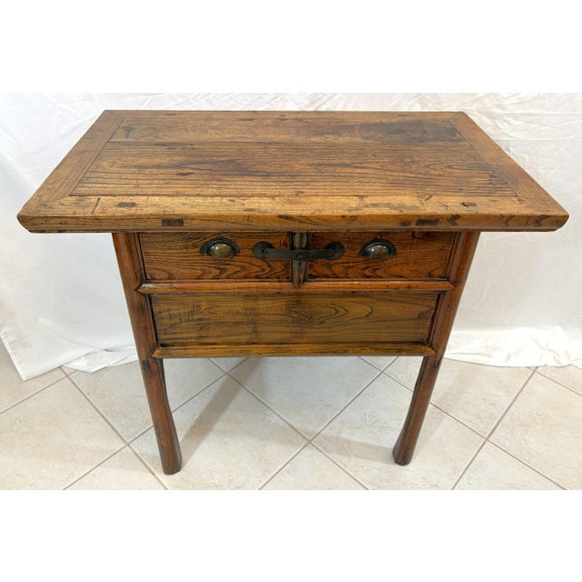Mid-Century Modern Antique Asian Elm Ming Style Console/ Altar Table For Sale - Image 3 of 18