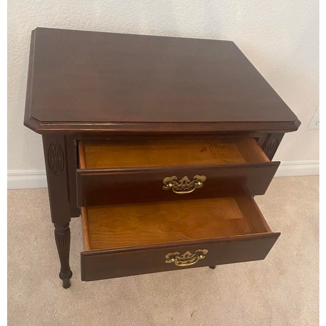 Traditional Late 20th Century Ethan Allen Georgian Court Cherry Night Table For Sale - Image 3 of 12