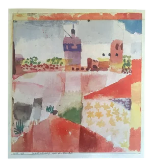 Paul Klee Vintage 1967 Authentic Lithograph Print " Hammamet With Mosque " 1914