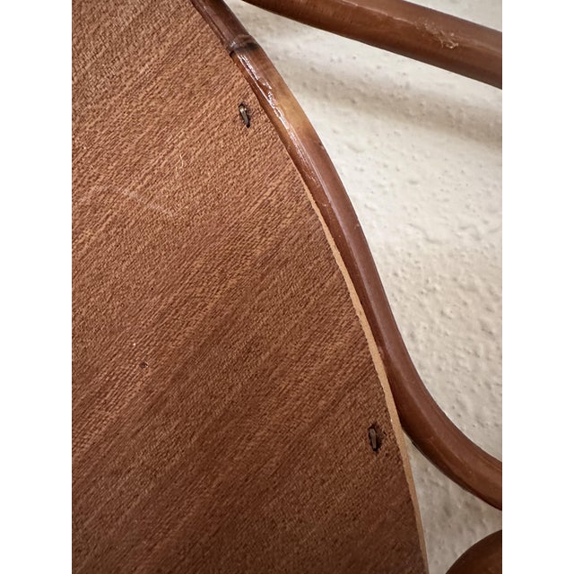 Large Spanish Rattan and Bamboo Arched Wall Mirror, 1960s For Sale - Image 10 of 11
