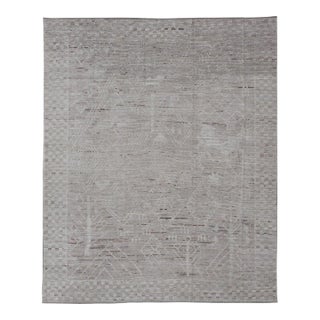 Oversized Afghan Modern Casual Abstract Rug in Muted Earthy Tones 12'10 X 15'9 For Sale