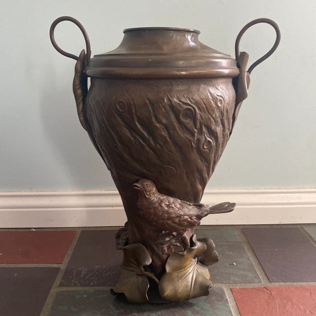 19th Century Figural Bird Copper Bronze Urn For Sale - Image 13 of 13