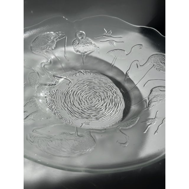 1980s Glass Fruit Bowl with Flamingos by Walther Glas, Germany, 1980s For Sale - Image 5 of 9