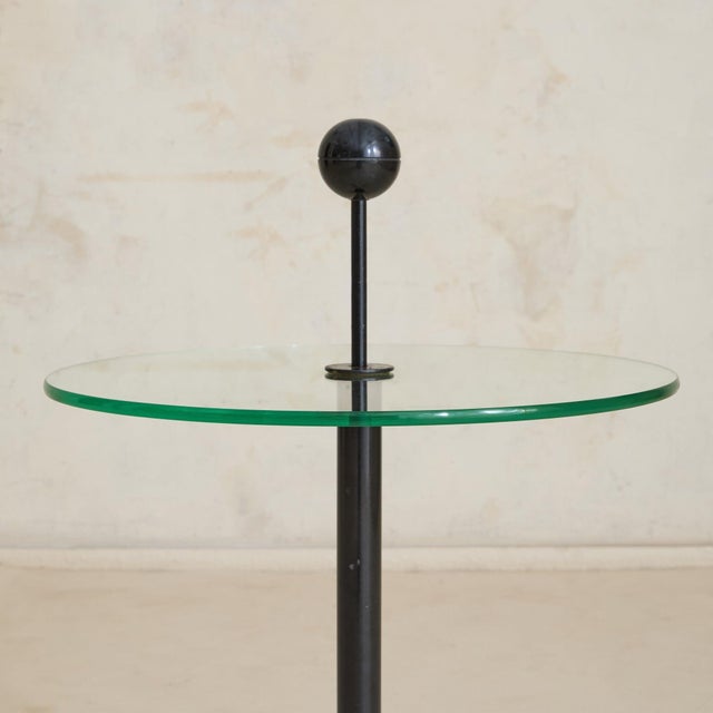 Vintage Italian Iron + Glass Top Side Table - 2 Available For Sale - Image 9 of 11