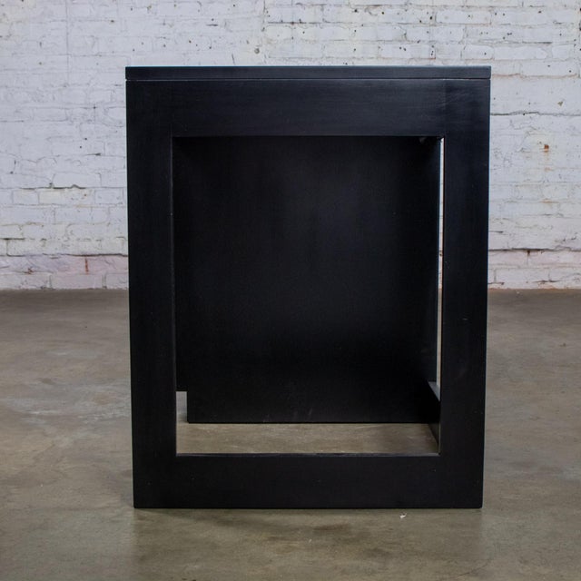 Wood Mid-20th Century MCM Desk by Sligh Furniture Cross Country Line With Black Painted Frame For Sale - Image 7 of 17