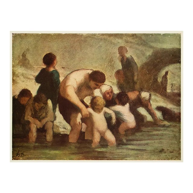 Circa 1950s After Honoré Daumier "The Bath" Vintage Full-Color Print For Sale