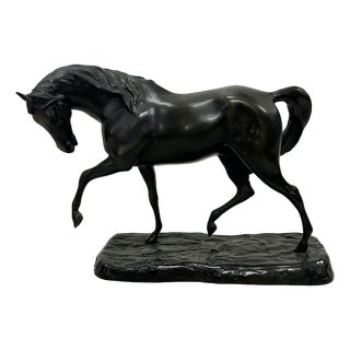 Italian Bronze Horse Sculpture, 1950s For Sale