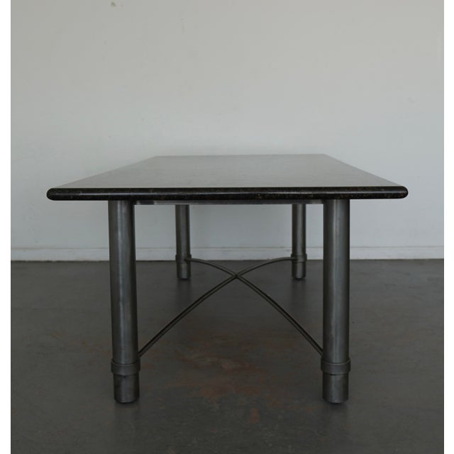 Vintage Marble-Top Table With Metal Base For Sale In Austin - Image 6 of 14
