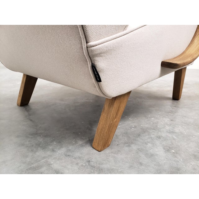 Wood Bentwood Armchair with Beige Upholstery by Jindrich Halabala, 1930s For Sale - Image 7 of 12