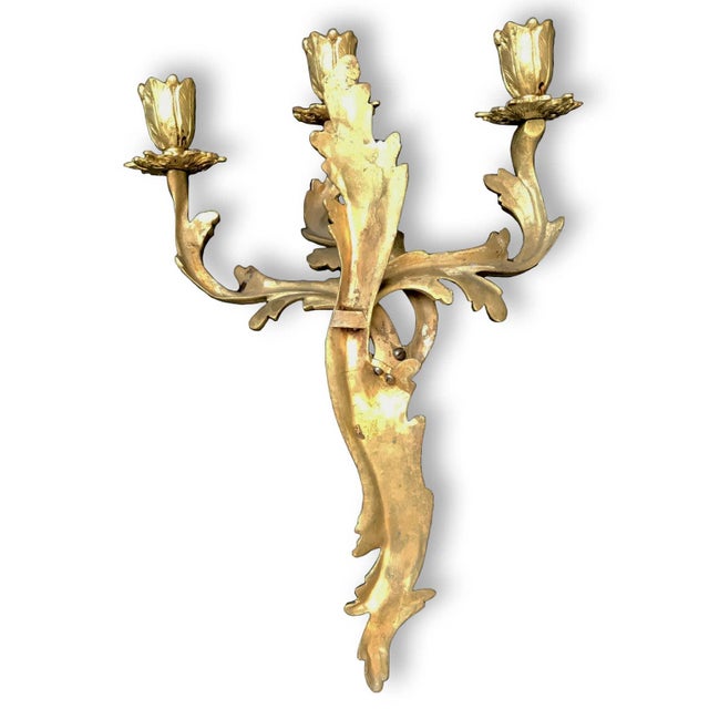 Gilded Bronze Wall Light, 1920s, Set of 2 For Sale - Image 9 of 10