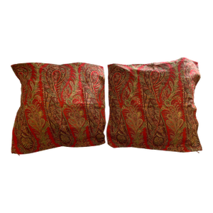 Pottery Barn 2015 Red Paisley Decorative Pillow Covers- Set of 2