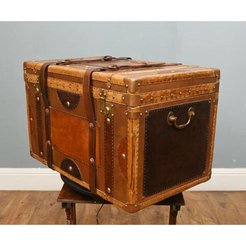 Vintage Travel Trunk in Copper For Sale - Image 3 of 9