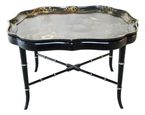 Vintage Chinoiserie Lacquer Tray Table