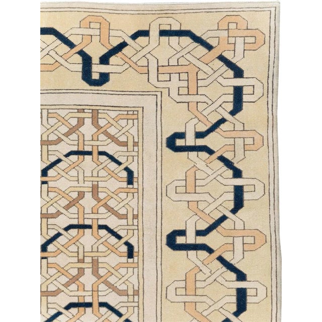 Art Deco Galerie Shabab Collection Mid-20th Century Turkish Anatolian Art Deco Style Accent Rug For Sale - Image 3 of 10