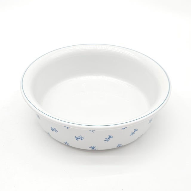 Mid 20th Century French Pillivuyt Porcelain Blue Floral Casserole Dish, Depuis 1818, 8.25" For Sale - Image 5 of 8