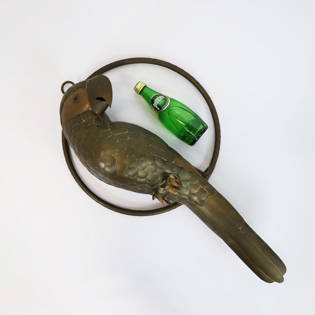 1960s 1960s Sergio Bustamante Sculpture of Macaw on Hanging Perch For Sale - Image 5 of 5
