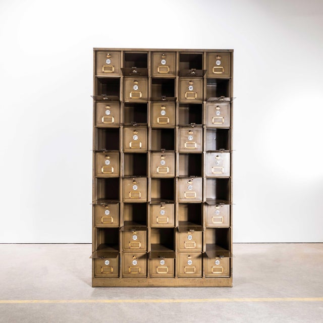 1920s Vintage French Industrial Metal Cabinet, 1920s For Sale - Image 5 of 11