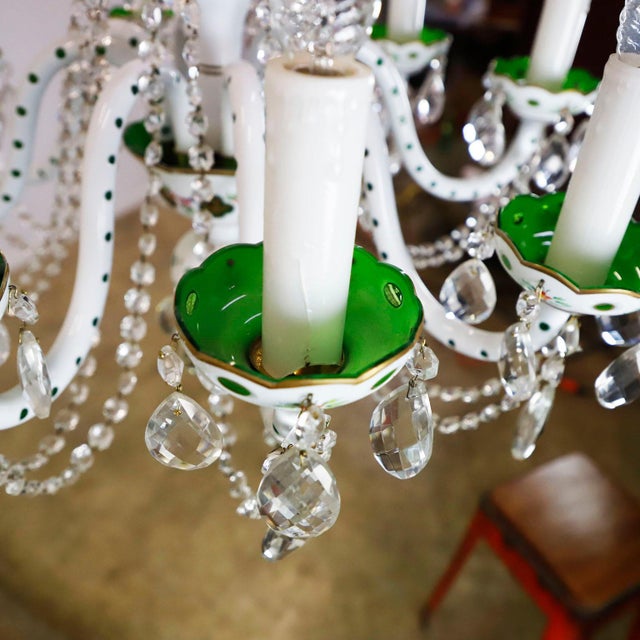 1960s Italian Vintage Porcelain Basket Chandelier For Sale - Image 11 of 15