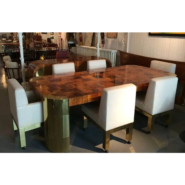 Brass Cityscape Chairs Paul Evans for Directional - Set of 6 For Sale - Image 9 of 10