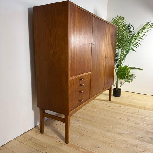 Tall Mid-Century Modern Scandinavian Teak Sideboard, 1960s For Sale - Image 6 of 12