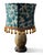 Designer Covington Teal Bunny Velvet Drum Lampshade With Beaded Fringe- It Glows For Sale - Image 4 of 7