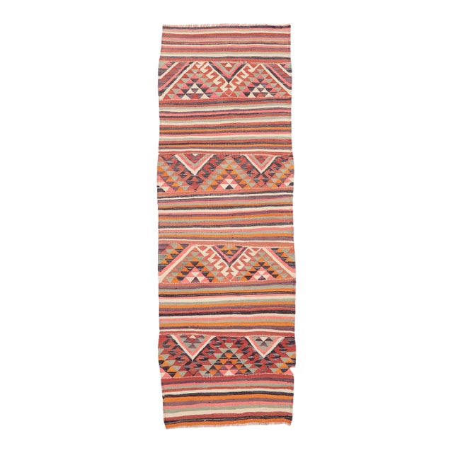 Vintage Colorful Kilim Runner For Sale