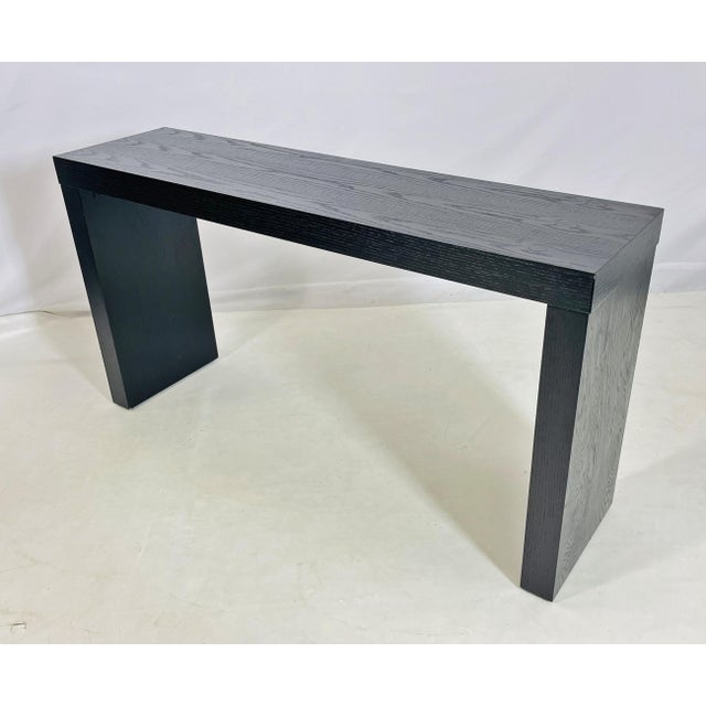 Modern Cerused Black Oak Console Table in the Style of B&b Italia For Sale In Los Angeles - Image 6 of 16