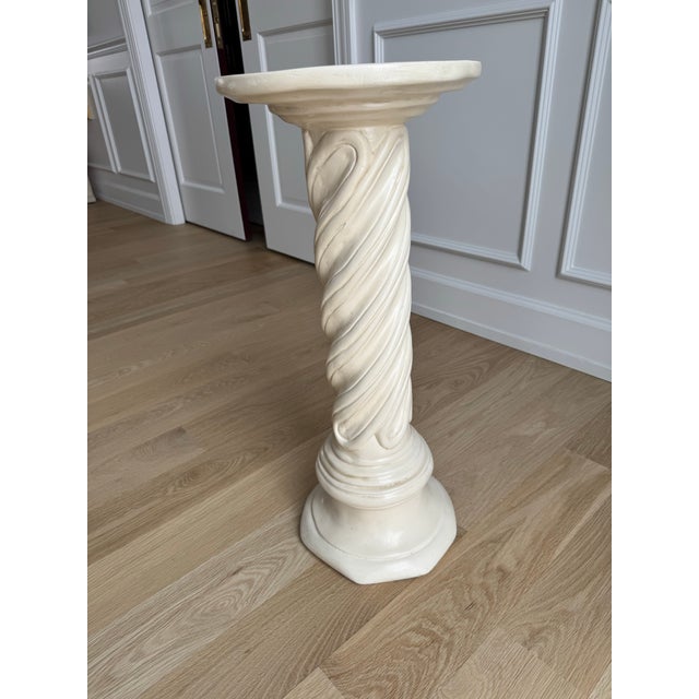 1962 Magidson Neoclassical Twisted Plaster Pedestal Column, Signed and Dated For Sale In Chicago - Image 6 of 8