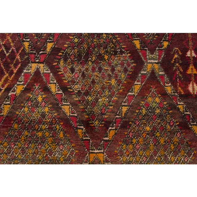 1950s Vintage Berber Moroccan Wool Rug With Diamond Grid by Rug & Kilim, 1950-1959 For Sale - Image 5 of 9