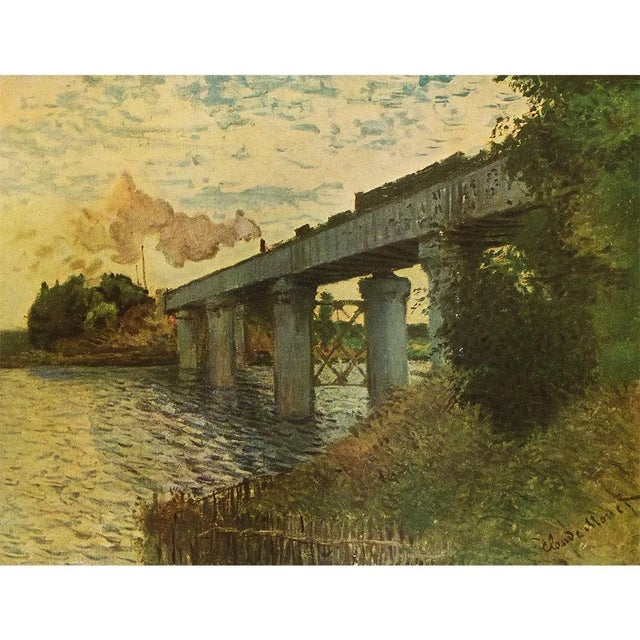 1950 After Claude Monet "The Railway Bridge at Argenteuil" First Edition Parisian Print For Sale In Dallas - Image 6 of 8