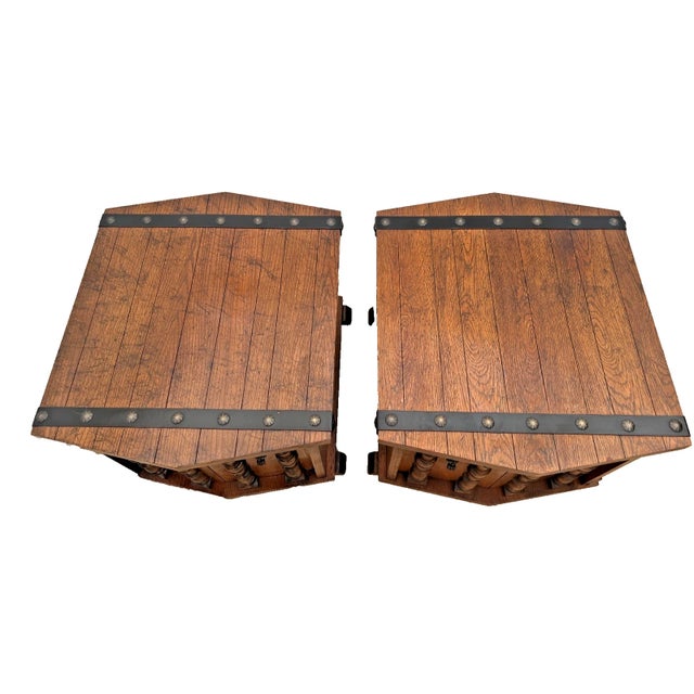 1960s 1960s Lane Furniture Cabinets, Side Tables Set, Rustic Spanish Revival, Mediterranean, 2 Pieces For Sale - Image 5 of 12