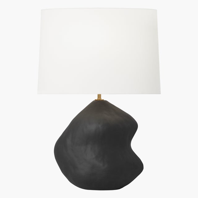 Ceramic Hable by Visual Comfort Studio Hable Broxton Table Lamp in Rough Black Ceramic For Sale - Image 7 of 7