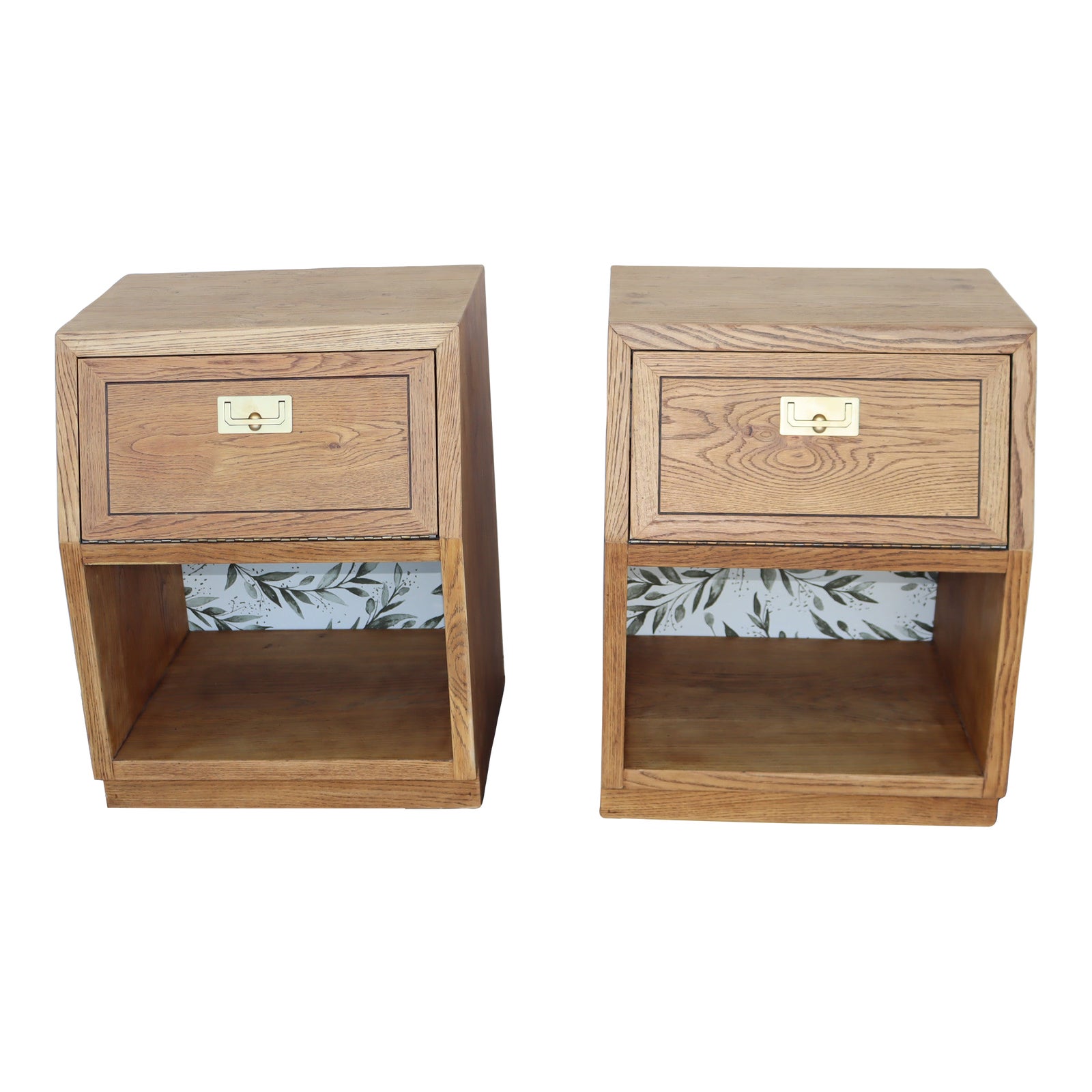 1970s Henredon Campaign Pair of Nightstands — view 11