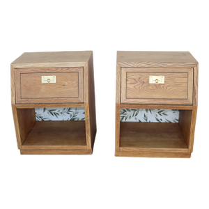 1970s Henredon Campaign Pair of Nightstands