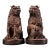 Pair of Large Vintage Gilt Bronze Guardian Lions – Repoussé & Chased Detailing For Sale