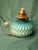 Rare Antique Blue Satin Glass Oil Kerosene Finger Lamp Hand-Blown Uv Reactive For Sale - Image 12 of 18