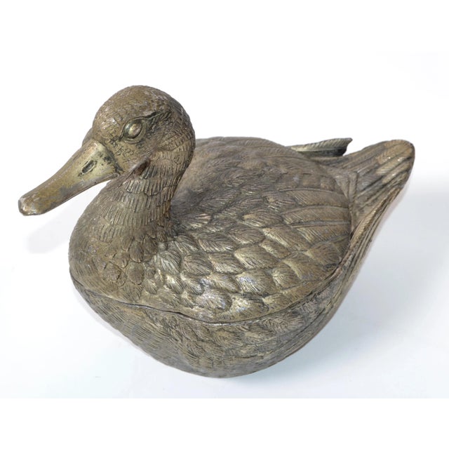 1940s Mauro Manetti Swimming Duck Silver Plate Ice Bucket Mid-Century Modern, Italy For Sale - Image 5 of 13