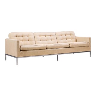 Florence Knoll Mid Century Relaxed Chrome Sofa For Sale